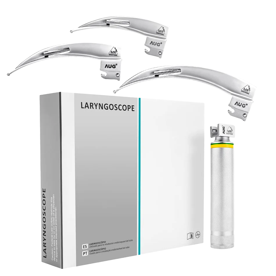 Laryngoskop światłowodowy MRI 3.0 Tesla AUG® Macintosh 2–4 z walizką