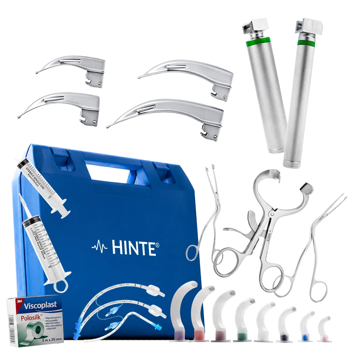 Zestaw do intubacji dotchawiczej AUG® HINTE® INTUBE SET z laryngoskopem Macintosh i walizką