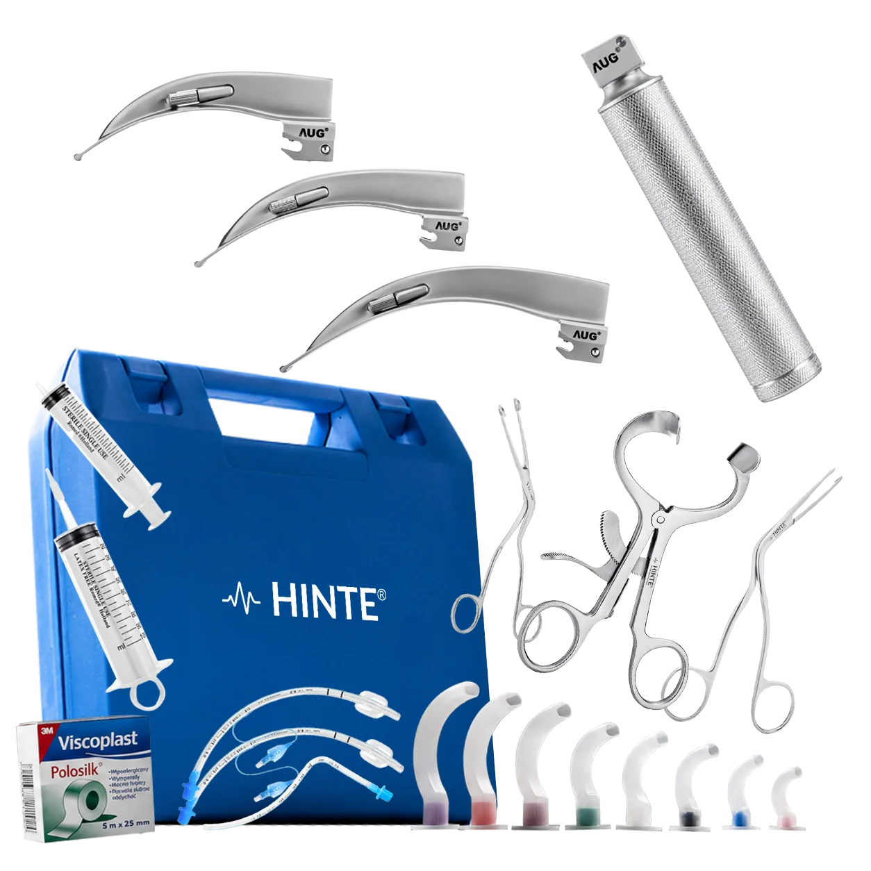 Zestaw do intubacji dotchawiczej AUG® HINTE® INTUBE SET z laryngoskopem konwencjonalnym
